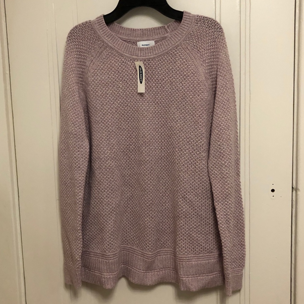Light Purple Knit Crew Neck Sweater